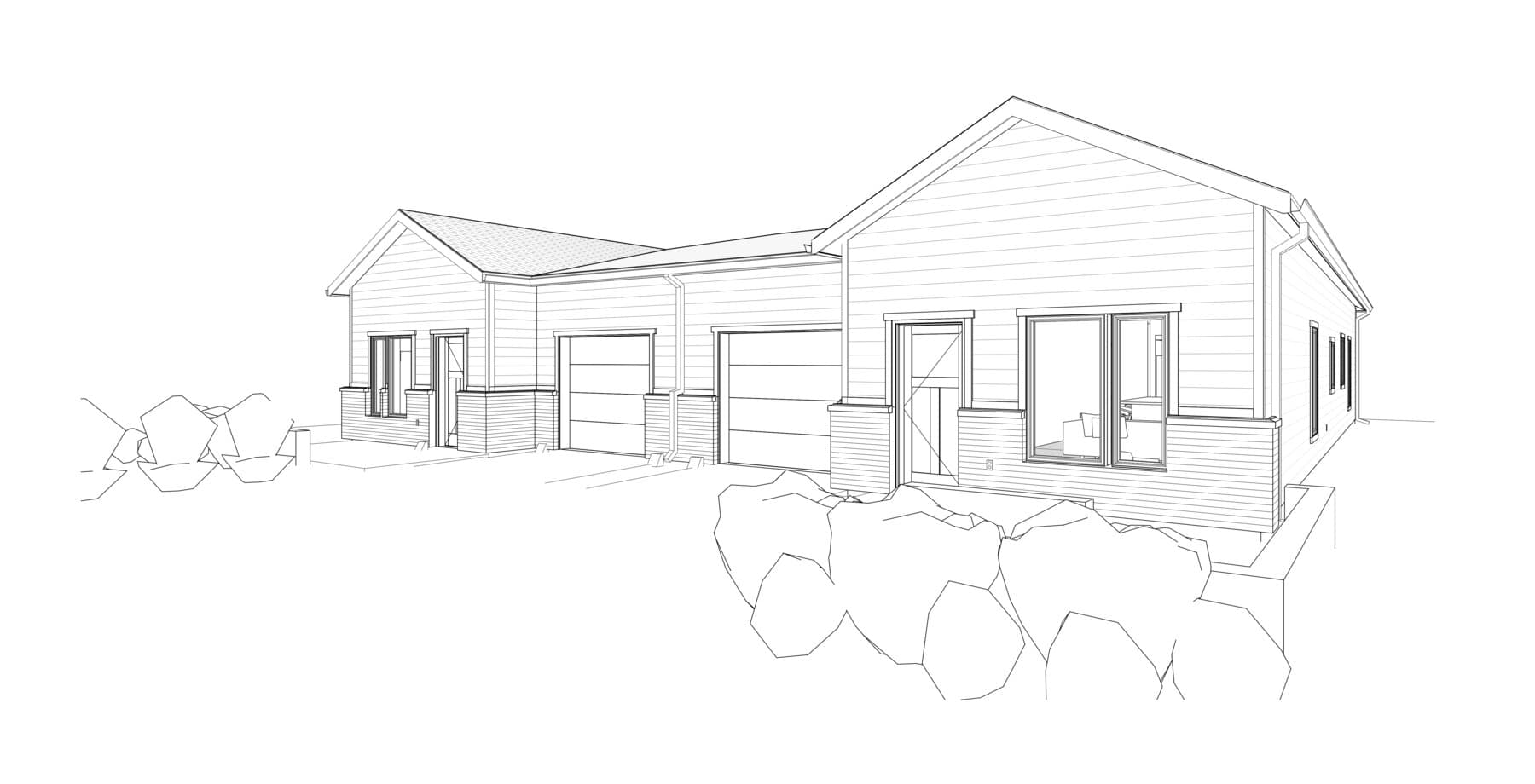 Architectural drawing of a Beatrice Commons duplex home